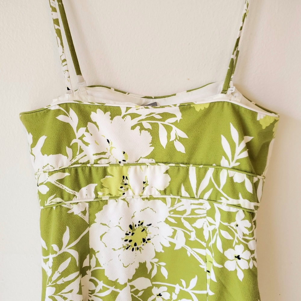 ANN TAYLOR Spring moody floral lime green lined - Picture 7 of 8